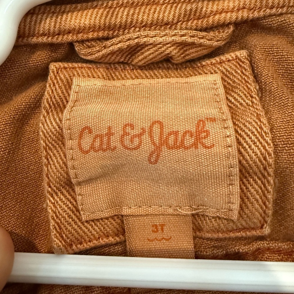 Cat & Jack Kids Hooded Jean Jacket in Rust 3T - Picture 3 of 3
